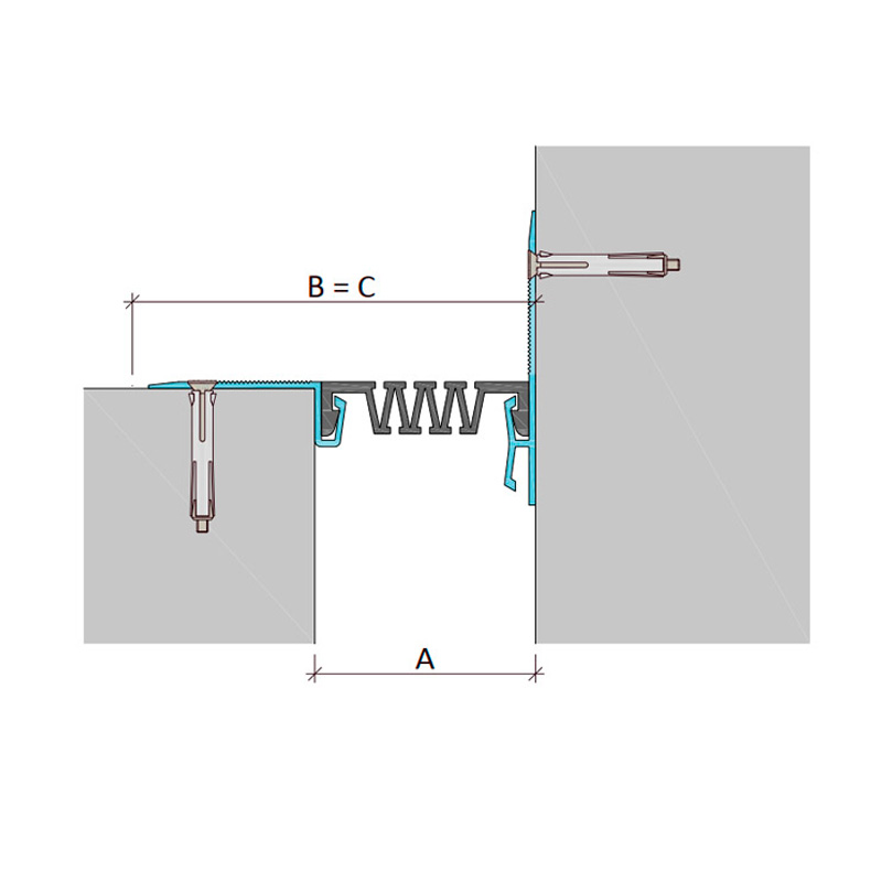 Накладной профиль для деформационного шва ДШС-0-УГЛ/200